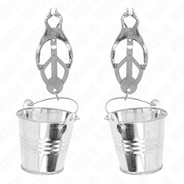 KINK - PINZAS PARA PEZONES ESTILO JAPONÉS CON CUBOS PLATEADO