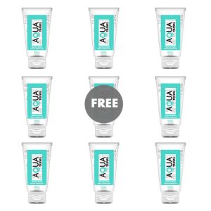 AQUA TRAVEL - LUBRICANTE BASE AGUA SABOR FRUTAS TROPICALES - 50 ML 8+1 GRATIS