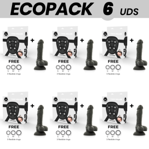 ECOPACK 6 UDS - COCK MILLER ARNES + DILDO SILICONA DENSITY COCKSIL ARTICULABLE NEGRO 13 CM