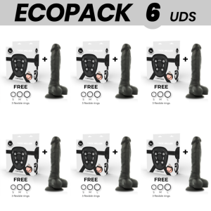 ECOPACK 6 UDS - COCK MILLER ARNES + SILICONA DENSITY ARTICULABLE COCKSIL NEGRO 19,5 CM