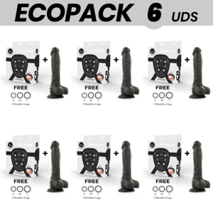 ECOPACK 6 UDS - COCK MILLER ARNES + SILICONA DENSITY COCKSIL ARTICULABLE NEGRO 18 CM