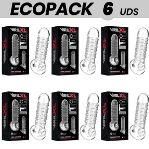 ECOPACK 6 UDS - VIRILXL EXTENSION Y FUNDA DE PENE V15 TRANSPARENTE