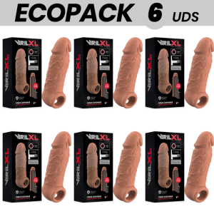 ECOPACK 6 UDS - VIRILXL EXTENSION DE PENE LIQUID SILICONE V7 MARRON