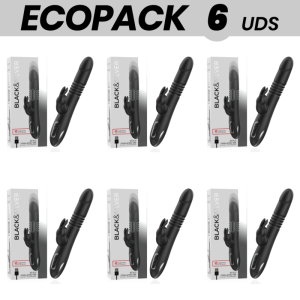 ECOPACK 6 UDS - BLACK&SILVER KENJI VIBRADOR RABBIT UP & DOWN COMPATIBLE CON WATCHME