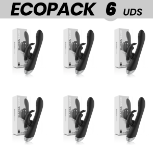 ECOPACK 6 UDS - BLACK&SILVER ADAM ESTIMULADOR RABBIT SILICONA RECARGABLE NEGRO