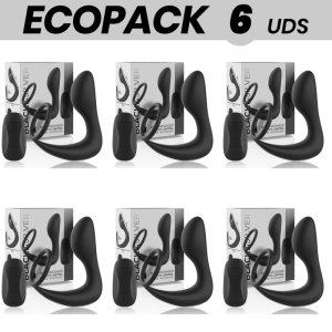 ECOPACK 6 UDS - BLACK&SILVER MASAJEADOR ANAL CONTROL REMOTO SILICONA RECARGABLE NEGRO