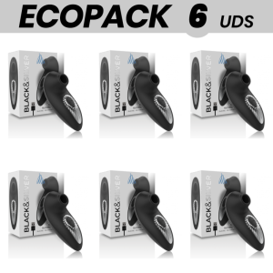 ECOPACK 6 UDS - BLACK&SILVER DRAKE DELUXE SUCKING VIBE SILICONA RECARGABLE NEGRO