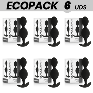 ECOPACK 6 UDS - BLACK&SILVER ORSON CADENA BOLAS ANALES 9 CM