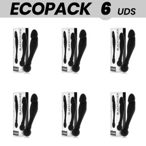 ECOPACK 6 UDS - BLACK&SILVER KARL DILDO ESTIMULADOR PUNTO G 18 CM