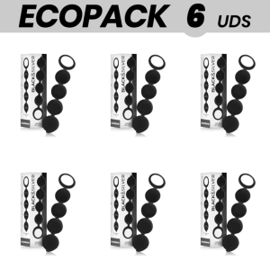 ECOPACK 6 UDS - BLACK&SILVER LENNON PLUG ANAL CON BOLAS ANALES 15 CM