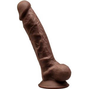 SILEXD - MODELO 1 PENE REALÍSTICO SILICONA PREMIUM SILEXPAN MARRÓN 17.5 CM
