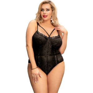 BRUMA SECRET - ALEXIS TEDDY DE ENCAJE AJUSTADO CON TIRAS NEGRO XL/XXL