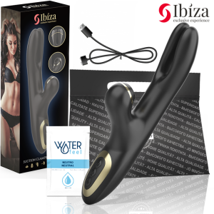 IBIZA - VIBRADOR  HI-TECH RABITT SUCCIONADOR Y  DOBLE DEAL NEGRO