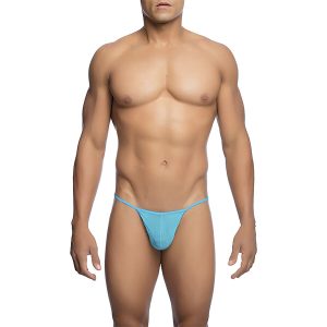 MOB - TANGA TRANSPARENTE CON FORMA DE T AQUA TALLA L/XL