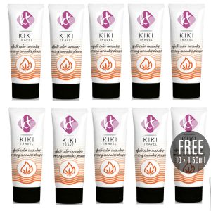 KIKÍ TRAVEL - GEL DESLIZANTE SABOR A CANNABIS EFECTO CALOR INTENSO 50ML 10  + 1 GRATIS